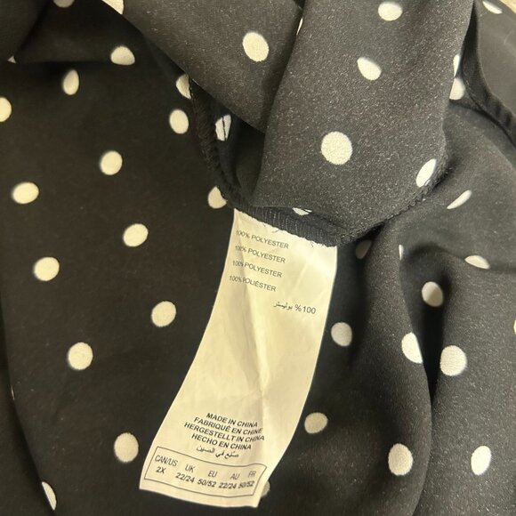 In Every Story Polka Dot Blouse Black White Size 2X - Picture 7 of 7